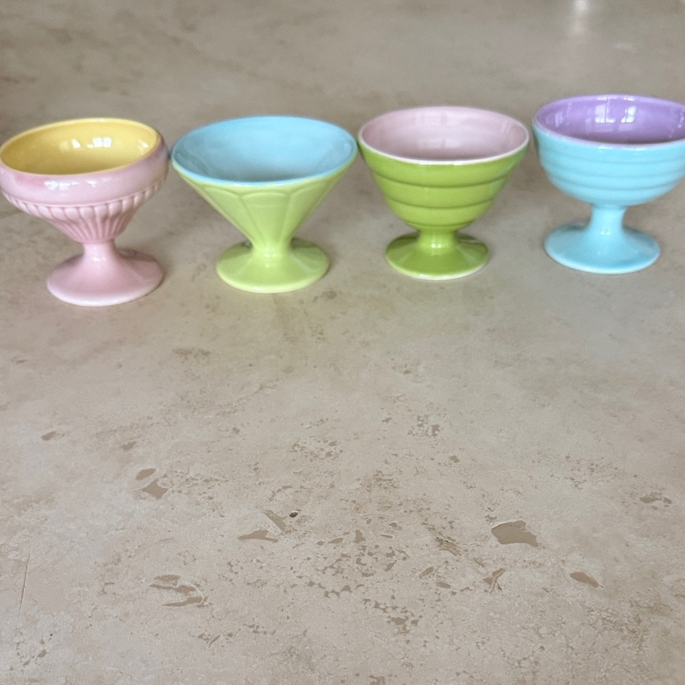 Set of Colorful Ceramic ice cream bowls Rosanna